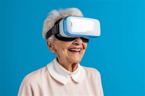 Premium AI Image Old Woman Wearing Vr Glasses And Smiling