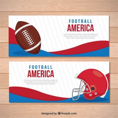 Premium Vector Abstract Banners With American Football Elements