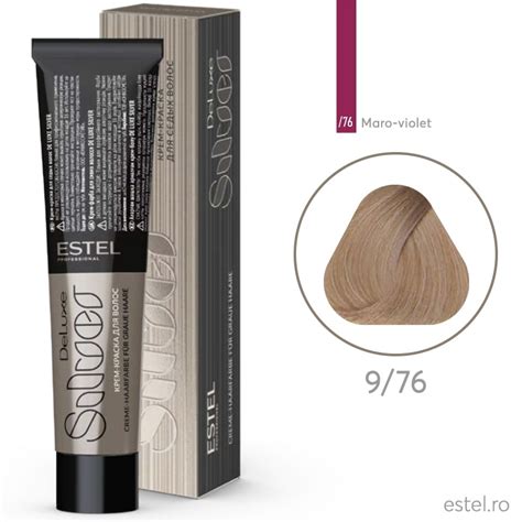 Vopsea-crema permanenta pentru par alb Estel De Luxe SILVER, 9/76 Blond ...