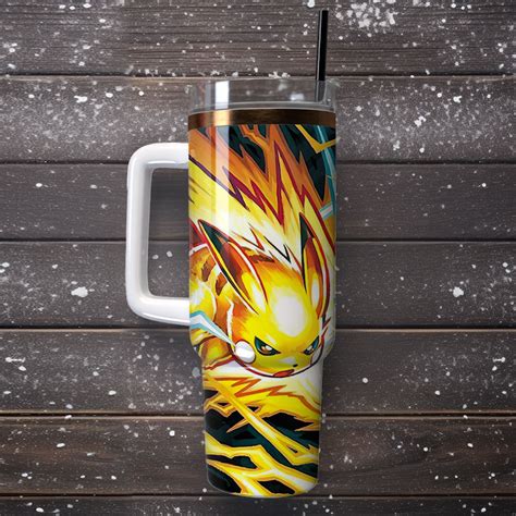 Pikachu Pokemon Cartoon Custom Stanley Quencher Oz Stainless Steel