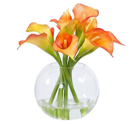 Faux Calla Lily In Glass Bowl Calla Lily Vases Decor Vase