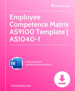 As Employee Competence Matrix Template Word