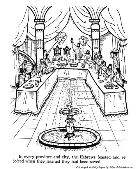 Queen Ester Old Testament Coloring Pages Bible Printables