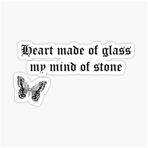 Heart Of Glass Mind Of Stone Sticker For Sale By Actuallydawn Redbubble