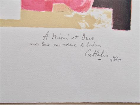 Bernard Cathelin 1980 Lithograph Annotated to his dealer David Findlay