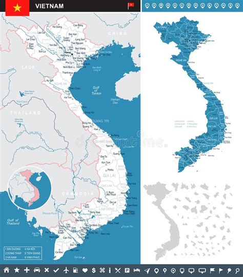 Mapa De Vietnam E Bandeira Infographic Ilustração Ilustração Stock