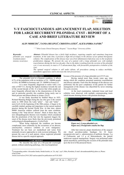 (PDF) V-Y FASCIOCUTANEOUS ADVANCEMENT FLAP, SOLUTION FOR LARGE ...