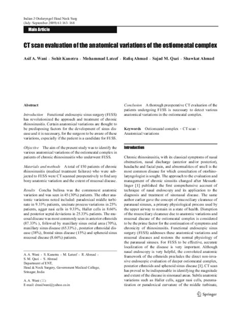 Pdf Ct Scan Evaluation Of The Anatomical Variations Of The