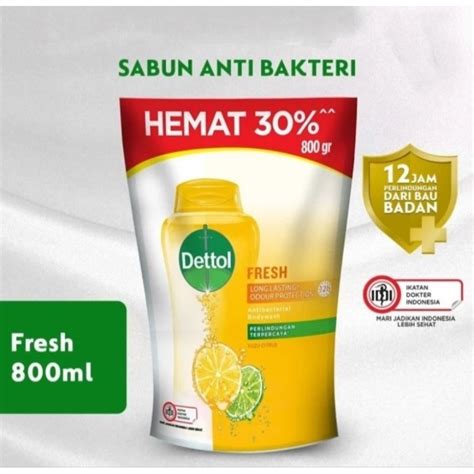 Jual Dettol Antibacterial Body Wash Fresh Yuzu Citrus 800g Shopee