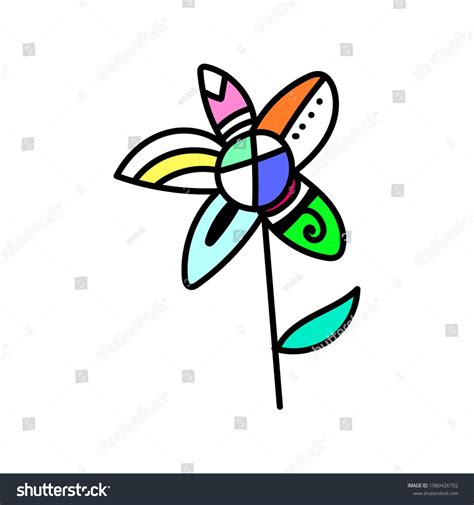 Cubism Abstract Design Flower Vector Illustration Stock Vector (Royalty ...