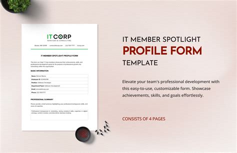 IT Member Spotlight Profile Form Template In Word PDF Google Docs