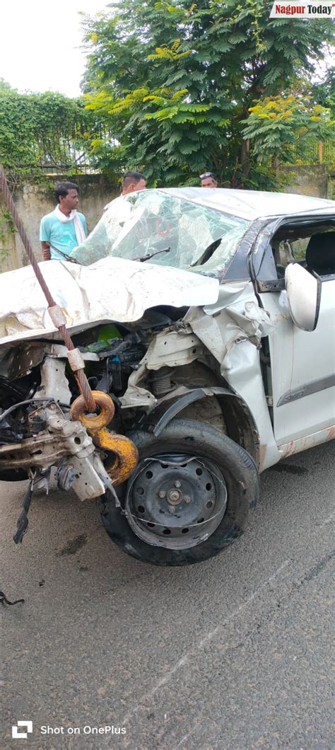 Major Car Accident On Koradi Road Near Panjara Village Two Dead