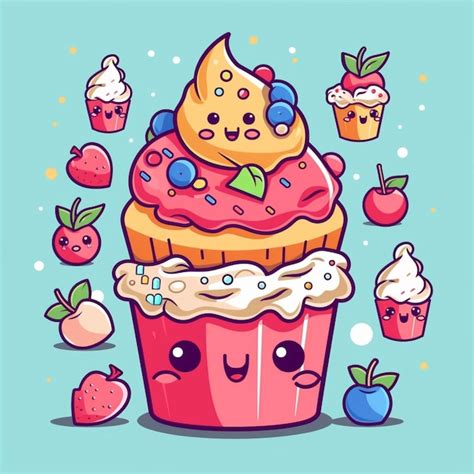 Premium Ai Image There Is A Cupcake With A Face And A Lot Of Toppings