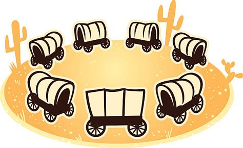 Covered Wagon Train Clipart