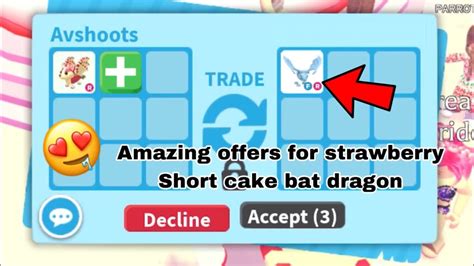 Trading Strawberry Short Cake Bat Dragon In Adopt Me Amazing Offers