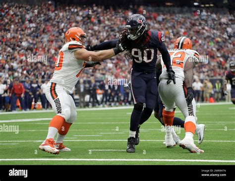 Houston Texans Defensive End Jadeveon Clowney 90 Charges Against Cleveland Browns Guard Kevin