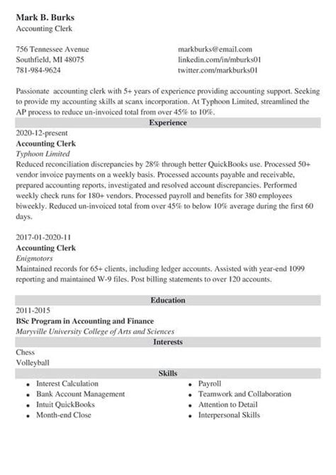 Us Resume Format American Style Resume Template