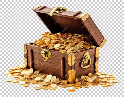 Premium Psd Treasure Chest Full Of Gold Coins Isolated On Transparent