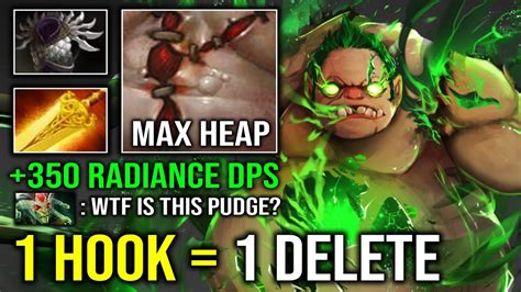 WTF 350 RADIANCE ROT BURN DPS 48 AoE Slow Solo Mid Imba Pudge 1v5 Max