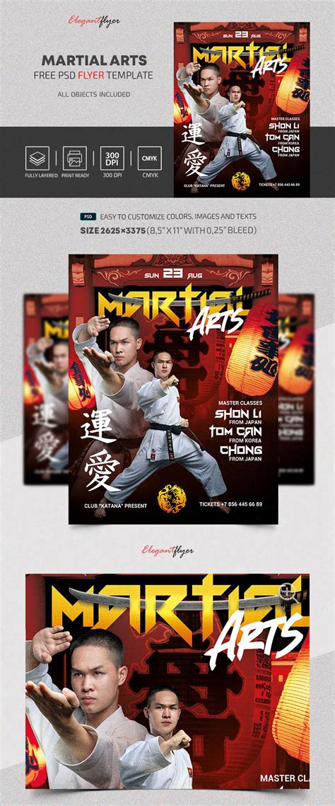 Professional Asian Martial Arts Flyer Template Free Download Resource Boy