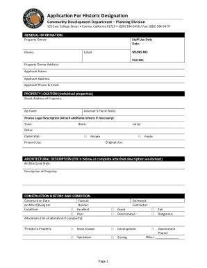 Fillable Online Planning Application Form Contact Information Fax Email