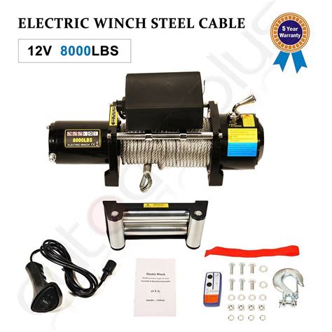 Lbs V Electric Winch Steel For Truck Trailer Pickup Suv Wireless