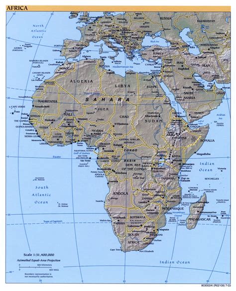 Large Detailed Political Map Of Africa With Marks Of Capital Cities ...