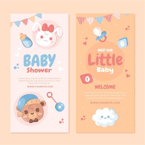 Free Vector Hand Drawn Baby Shower Vertical Banner