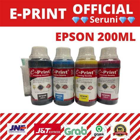 Jual Tinta E Print 200ml Untuk Epson Hitam Kuning Merah Biru Di