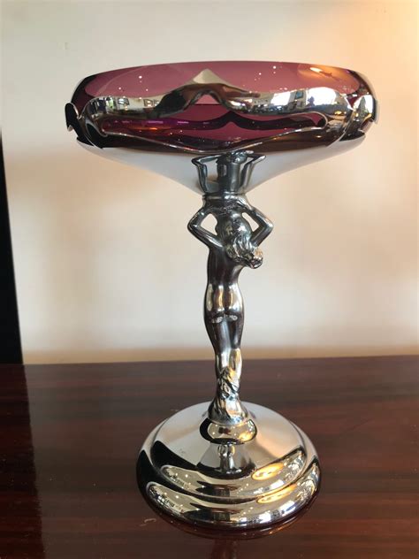 Art Deco Cambridge And Farber Ware Nude Glass Comport Artedeco Online Antiques