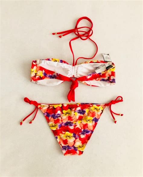 Intimissimi Calzedonia Bikini Bandeau De Flores Original Envío gratis