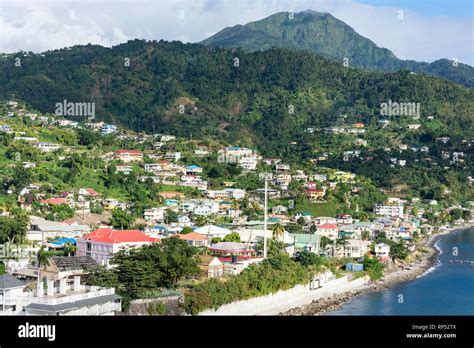 City View From Cruise Ship At Dusk Roseau Dominica Lesser Antilles