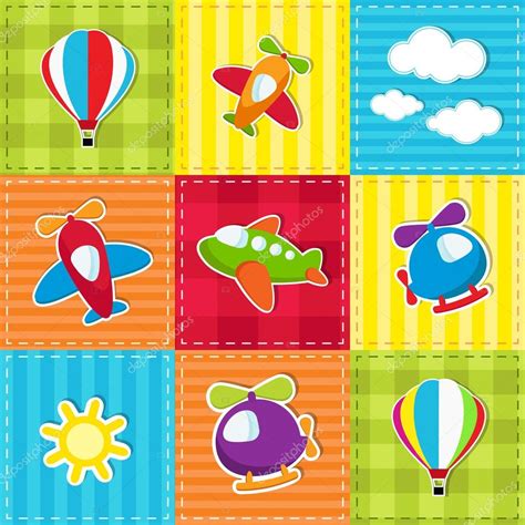 Patchwork with air transport — Stock Vector © Ann_Precious #13473889