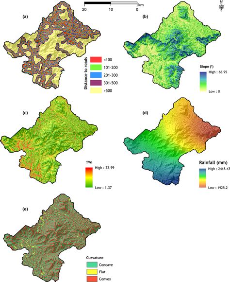 Contd Landslide Conditioning Factors Of The Study Area A Distance