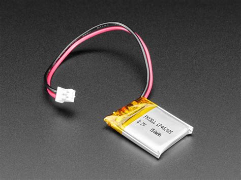 Lithium Ion Polymer Battery 37v 150mah Id 1317 Adafruit