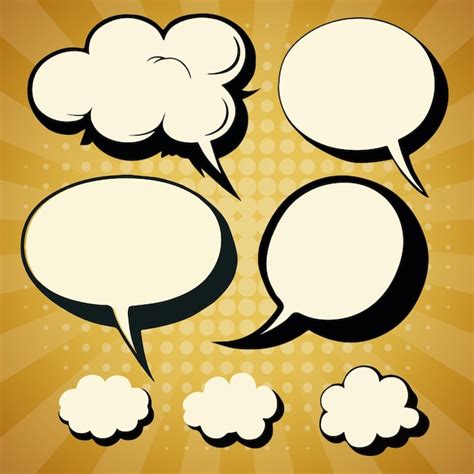 Premium Vector Comic Speech Bubble Set Collection Vector Illustration