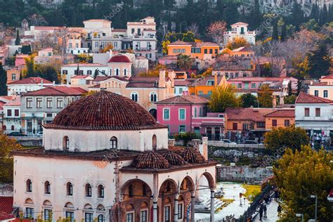 Atenas Grecia Nov Monastiraki Es Un Barrio De Mercado De