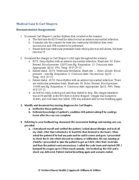 Carl Shapiro Documentation Vsim Medical Case Carl Shapiro