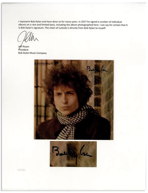 Buy A Bob Dylan Autograph On A Classic Lp Direct From Bob Dylan Himself