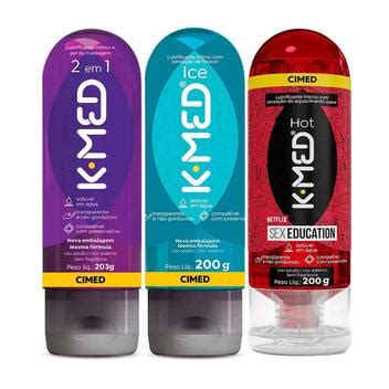 Kit K med Lubrificantes Trio Hot Ice em g cada Cimed Lubrificante Íntimo Sexual