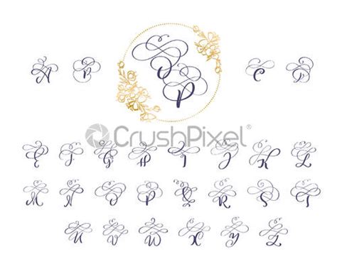 Handwritten Heart Calligraphy Monogram Alphabet Valentine Cursive Font