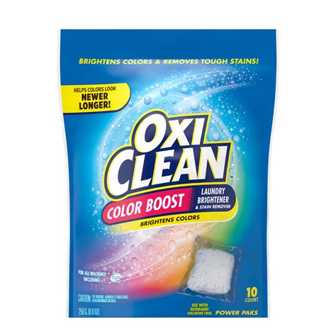 Oxiclean Color Boost Color Brightener Plus Stain Remover Power Paks 10