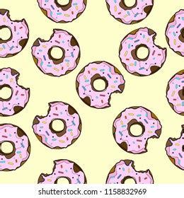 Donut Seamless Pattern Isolated Donut Pattern Stock Vector Royalty