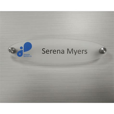 White Frosted Acrylic Name Plates For Doors Oval