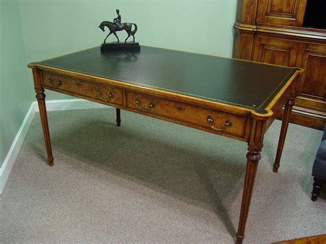 Walnut Leather Top Writing Table