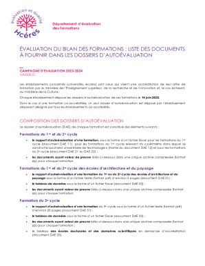 Remplissable En Ligne Valuation Des Formations Liste Des