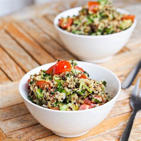 Quinoa Veggie Salad With Lemon Pesto Sauce Avocado Pesto