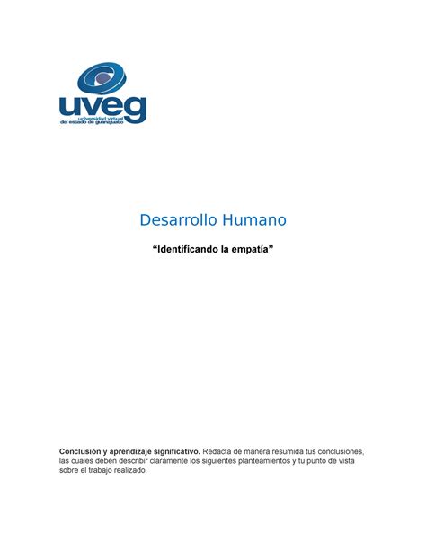 Empat A Entregable Desarrollo Humano V Uveg Studocu