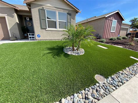 Healthy lawn and landscaping with eco-friendly installation