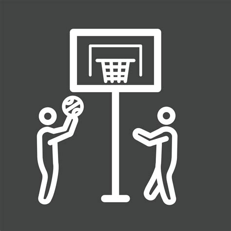 Kids Playing Basketball Line Inverted Icon 11904605 Vector Art At Vecteezy